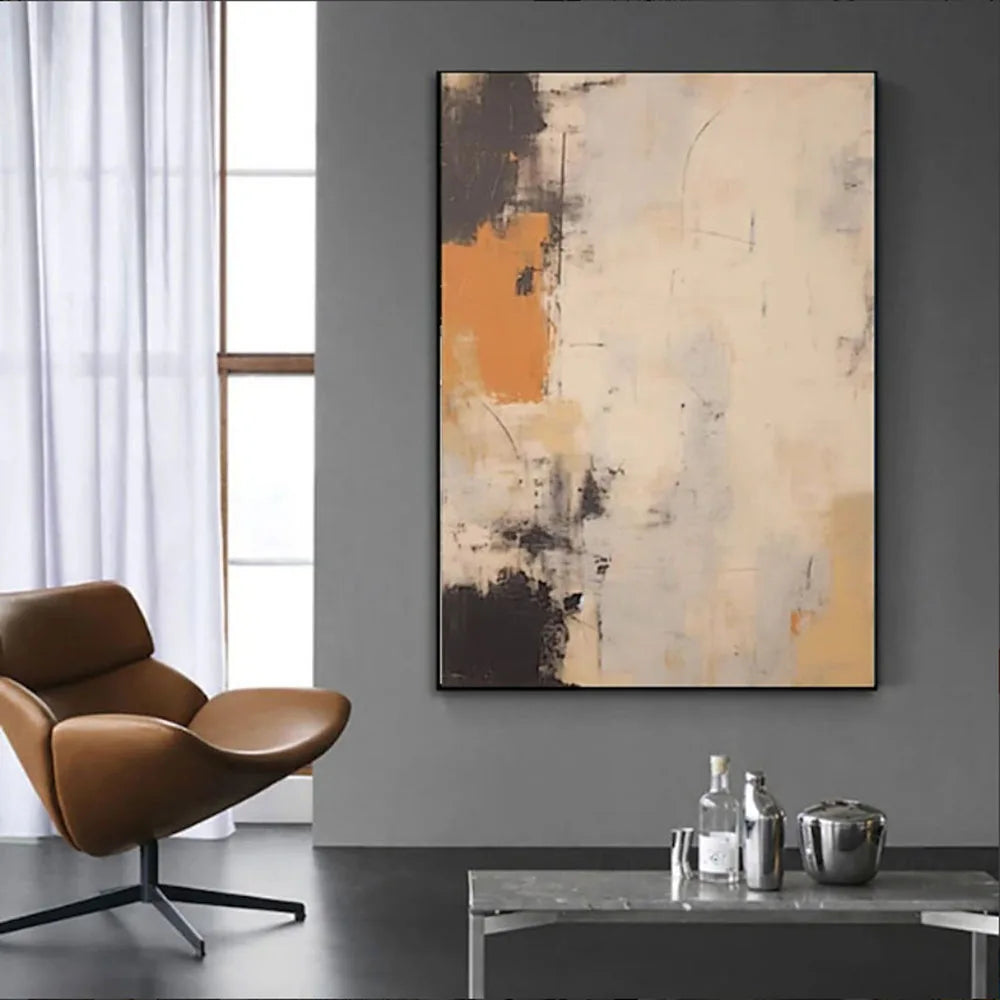 Beige And Brown Abstract Painting LaSpectrum Flow