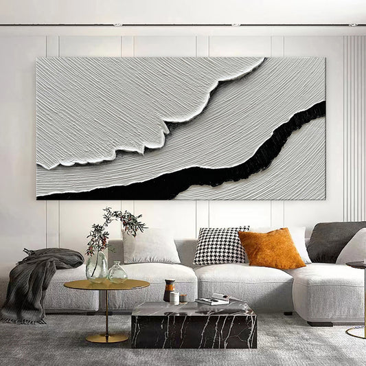 Hand-Painted Sea Waves Abstract Oil Painting