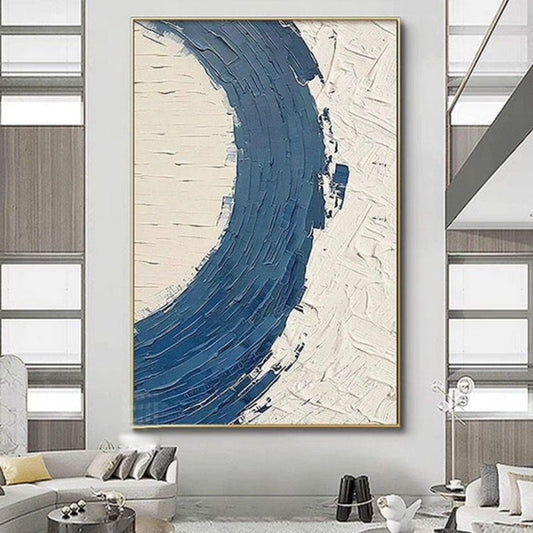 Abstract Blue Textured Paintings Handpainted Oil Painting