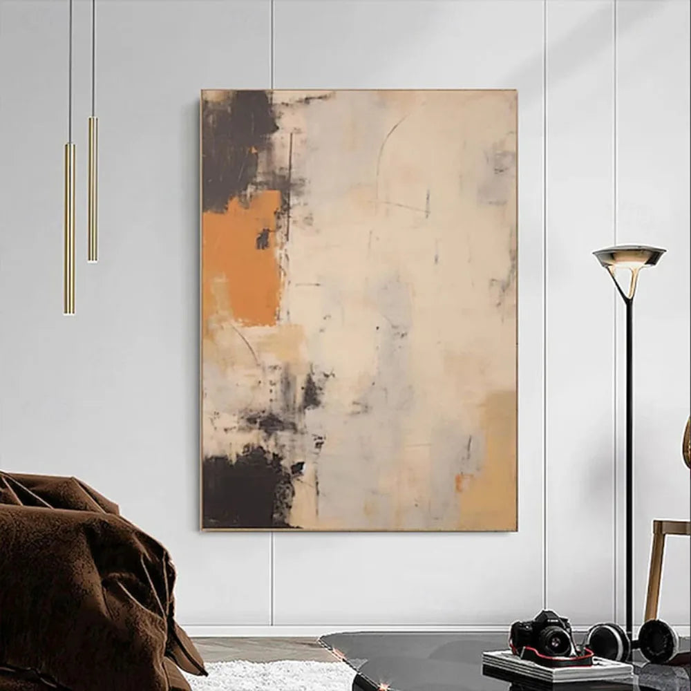 Beige And Brown Abstract Painting LaSpectrum Flow