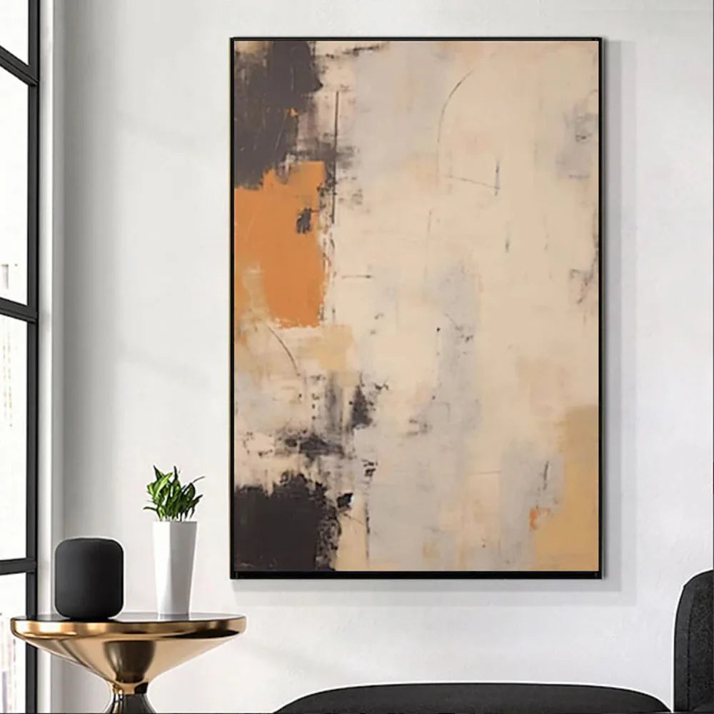 Beige And Brown Abstract Painting LaSpectrum Flow