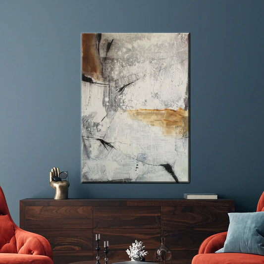 Neutral Abstract Canvas Wall Art, Modern Earth Tone Print,Gallery Wrapped