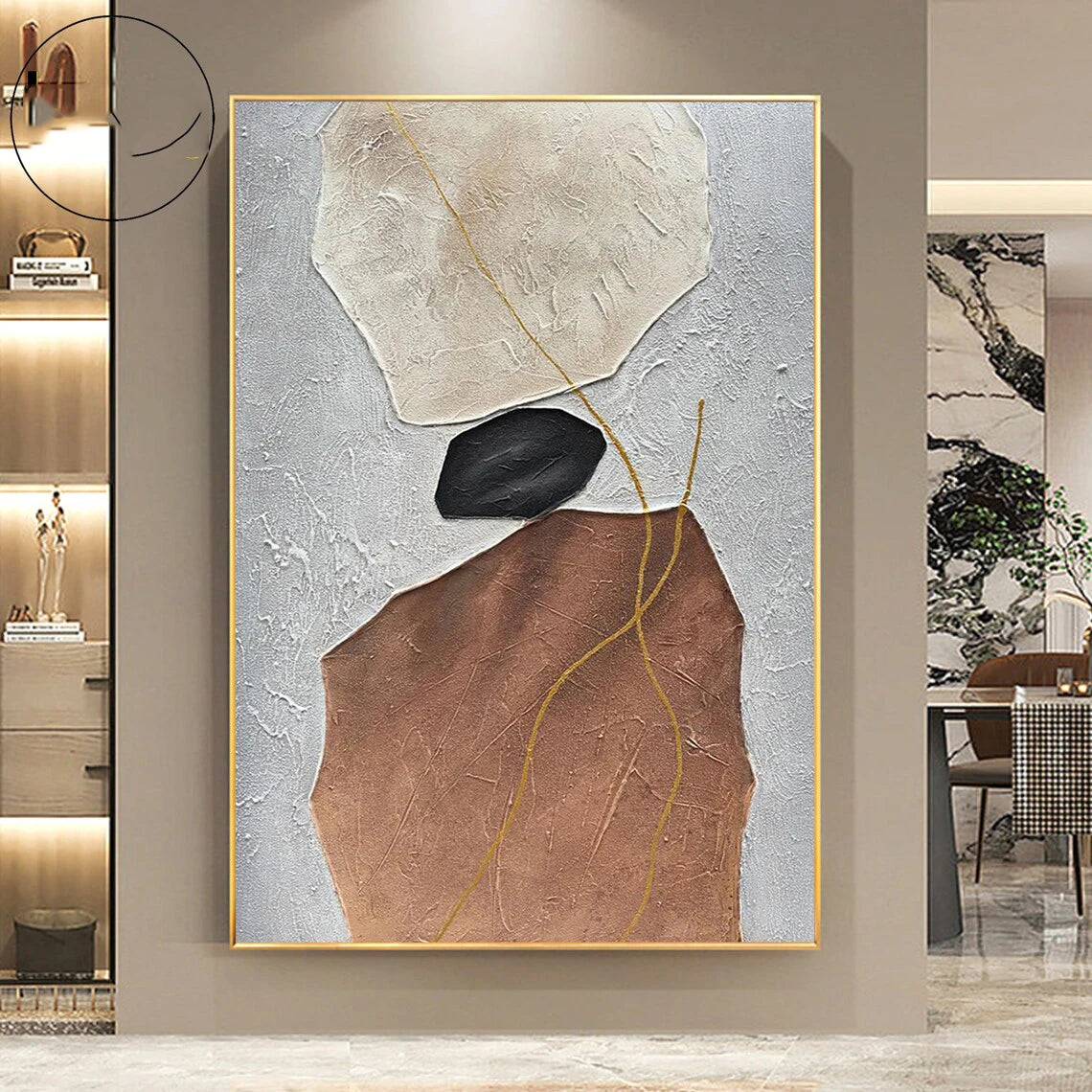 Beige White Painting Wabi-Sabi