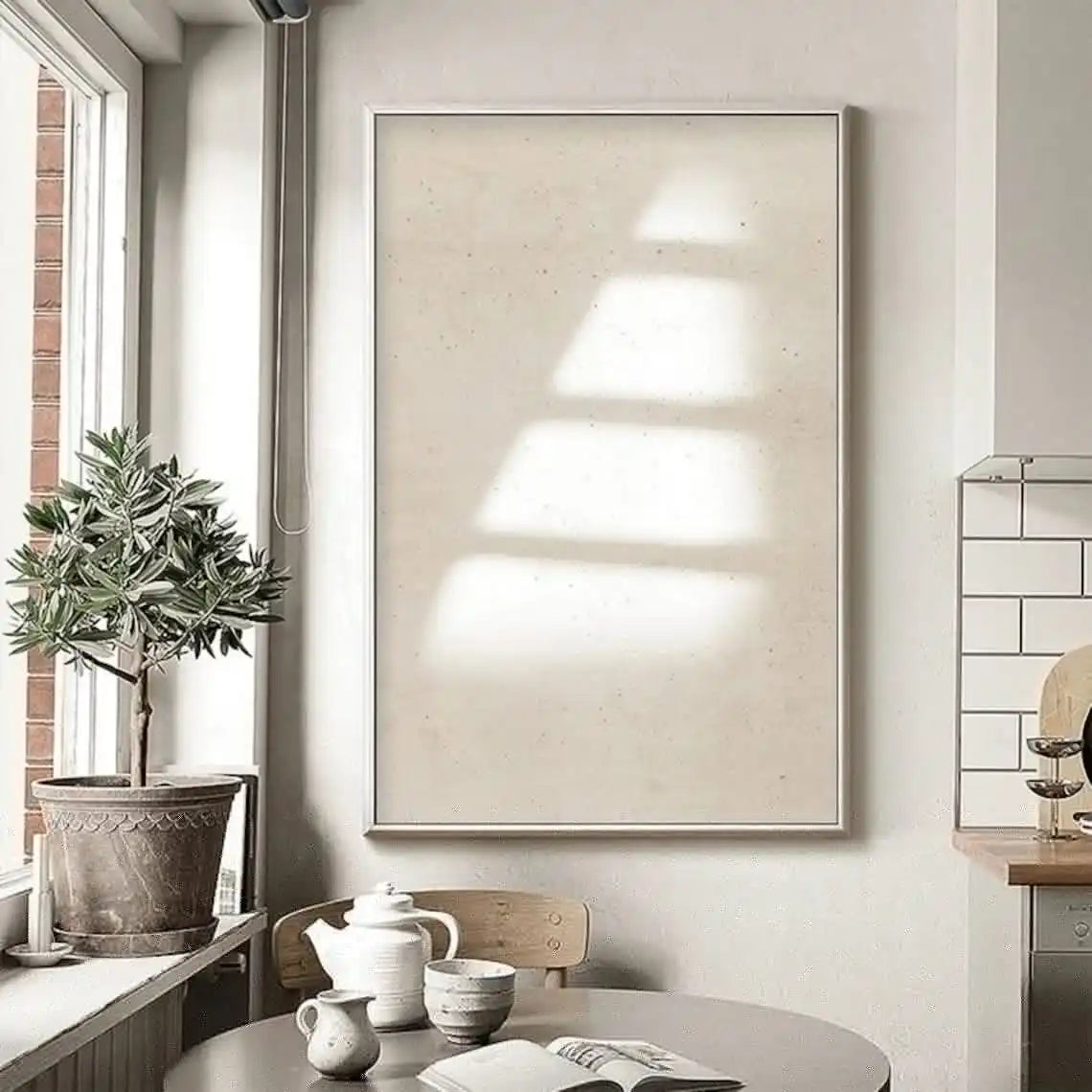 Beige White Painting Wabi-Sabi