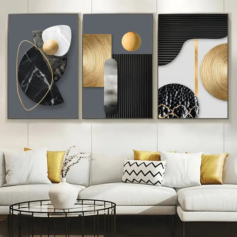HALFLEMART Modern Abstract Canvas 3pcs