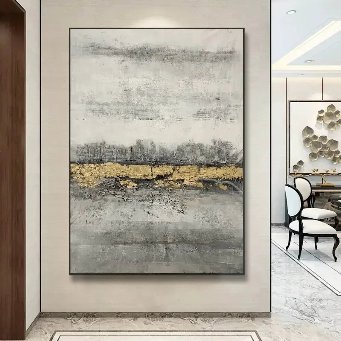 Abstract Texture Oil Painting On CaAbstract Horizon Oil Canvas