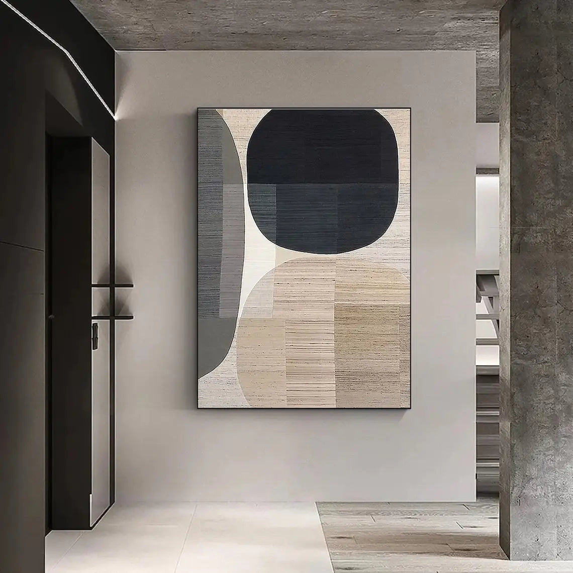 Beige White Painting Wabi-Sabi