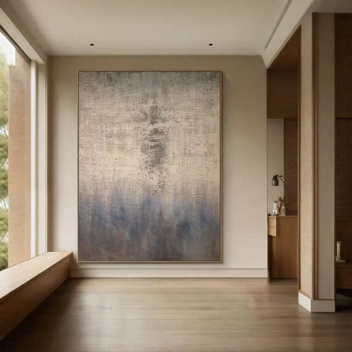 Beige White Painting Wabi-Sabi