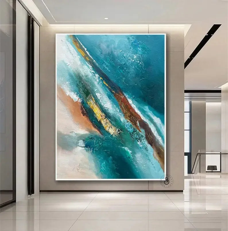 Abstract Texture Oil Painting On CaAbstract Horizon Oil Canvas