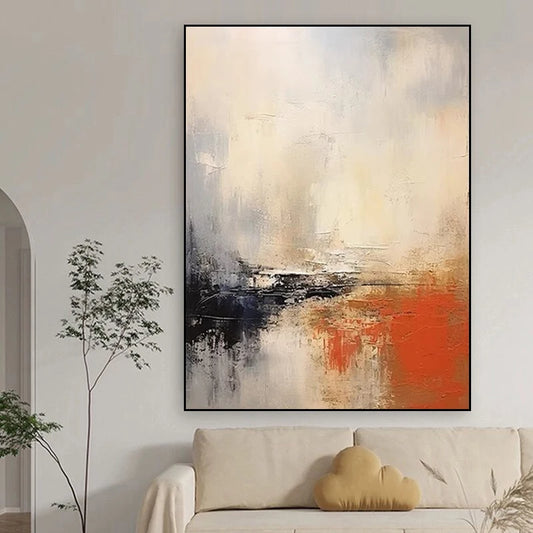 100% Handmade Gold And White Quicksand Bimoyear Abstract Harmony