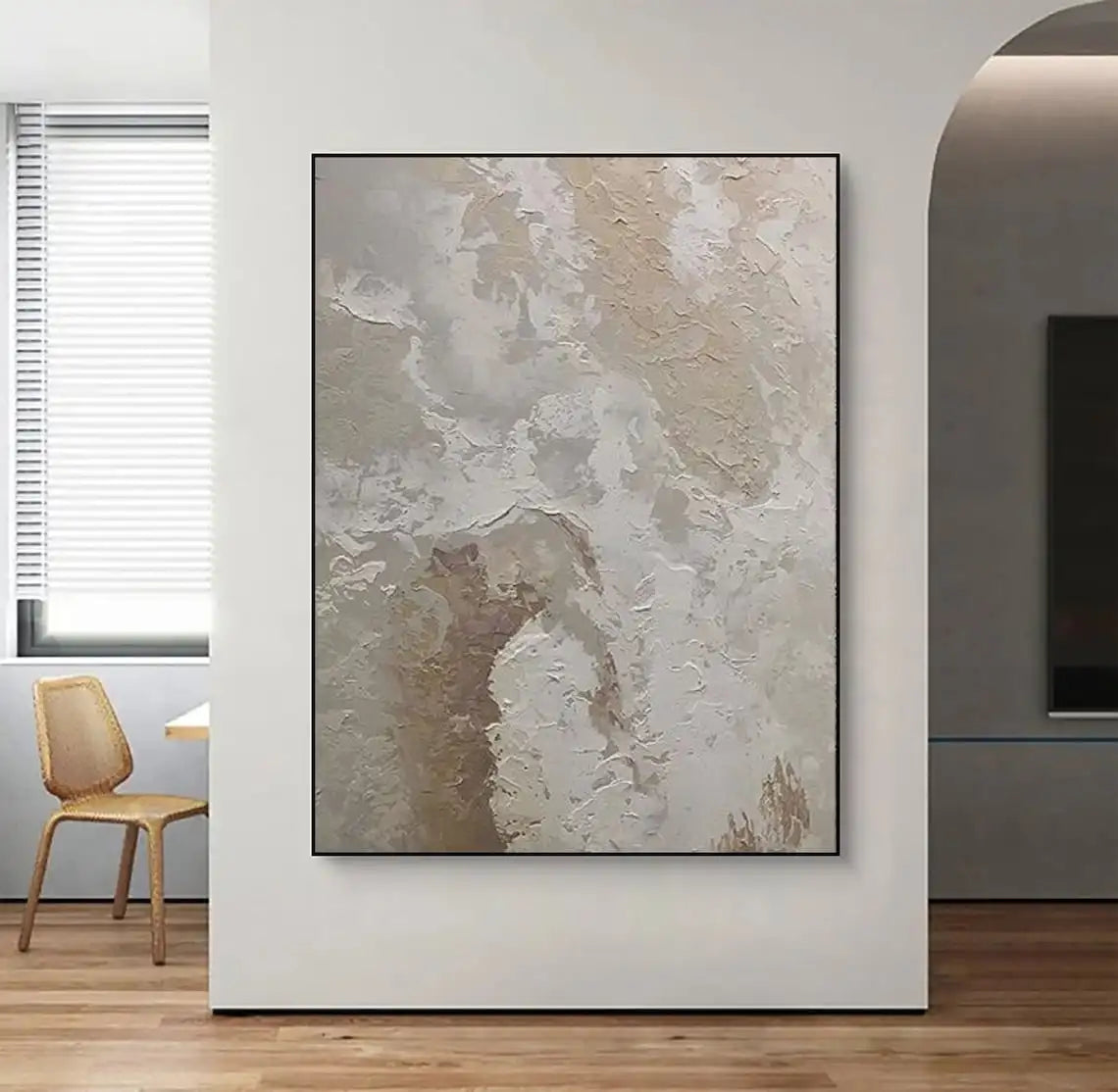 Beige White Painting Wabi-Sabi