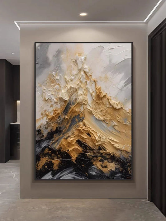 Linen Texture Abstract Hand-Painted Canvas