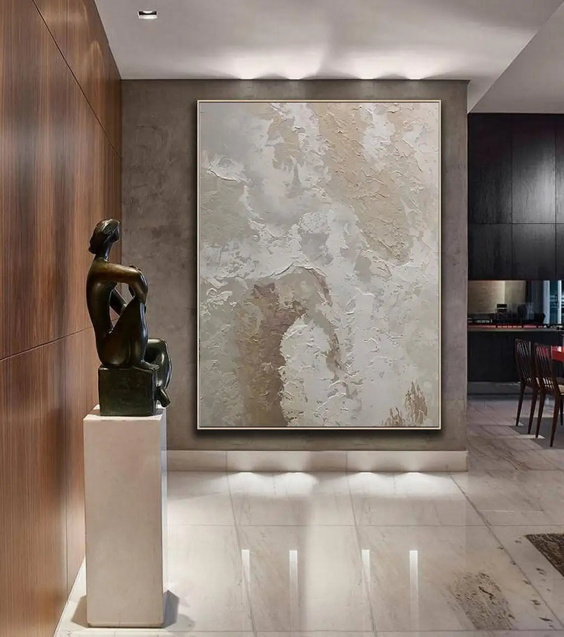 Beige White Painting Wabi-Sabi